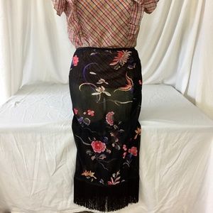 Dolce & Gabbana Sheer Fringed Floral Skirt